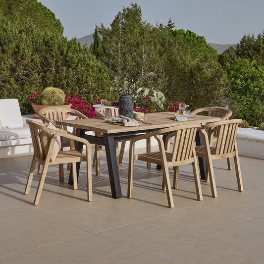 Palm 6 Seater Wooden Garden Dining Set with 6 Shiro Chairs
- Laura James 