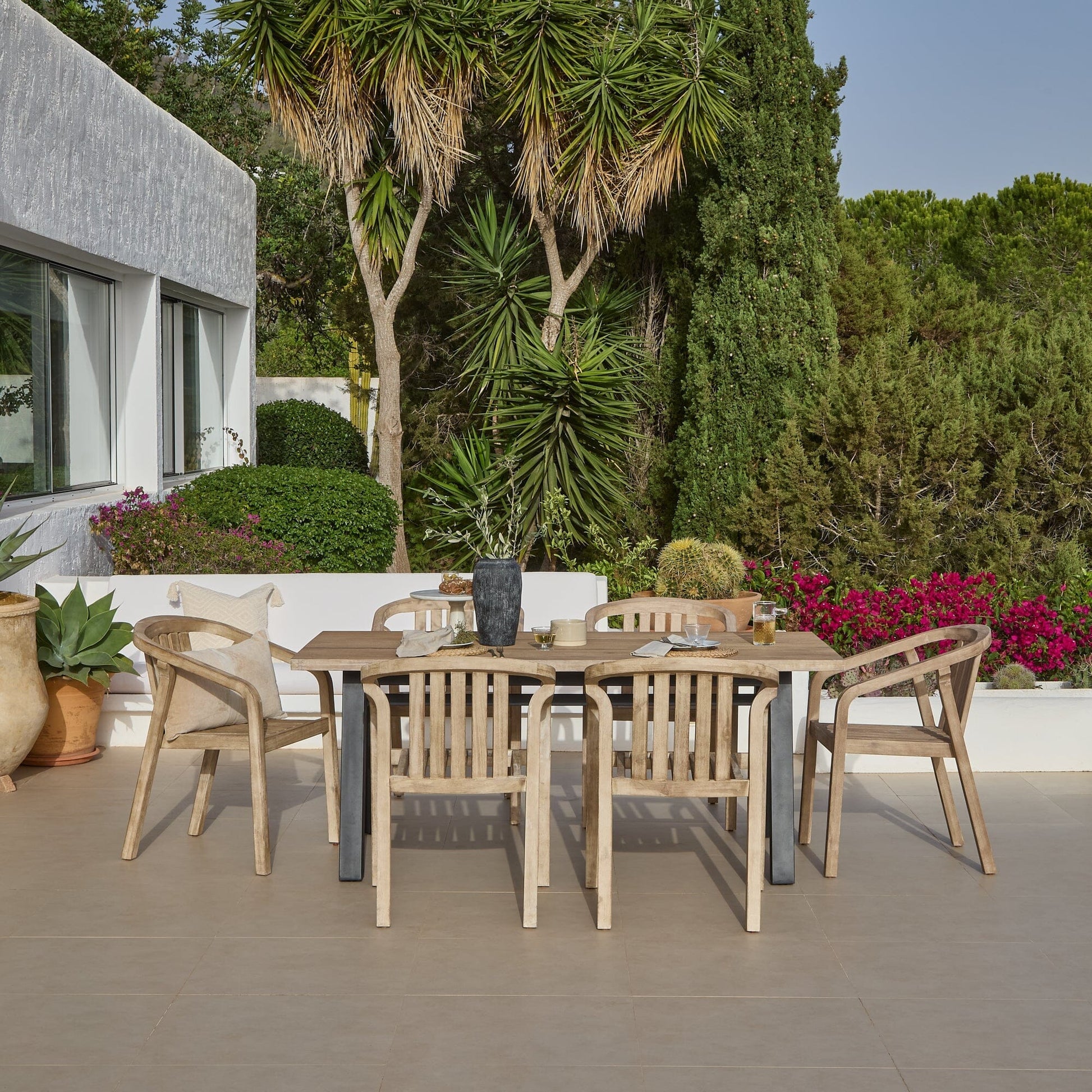 Palm 6 Seater Wooden Garden Dining Set with 6 Shiro Chairs
- Laura James 