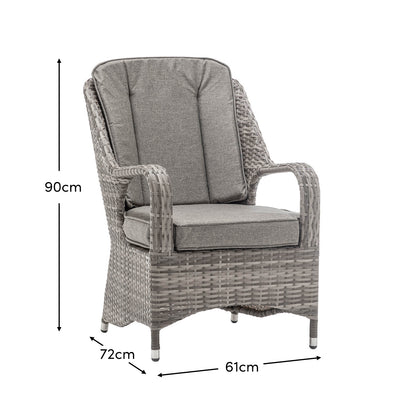 Pair of Marsaille Rattan Dining Chairs in Grey - Rattan Direct