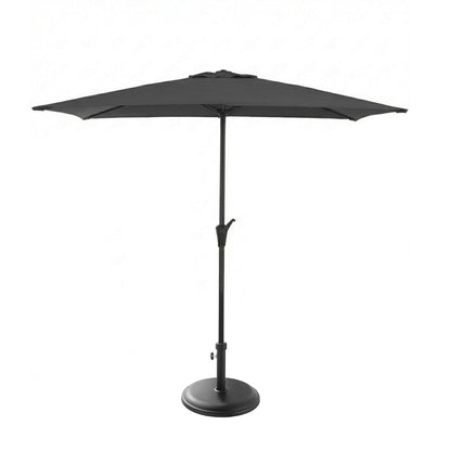 Rectangular 2x3m Grey LED Premium Parasol with 25kg Parasol Base - Black Concrete - Laura James