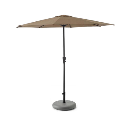 Cappuccino Parasol - 2.7m Round with Grey Concrete Base