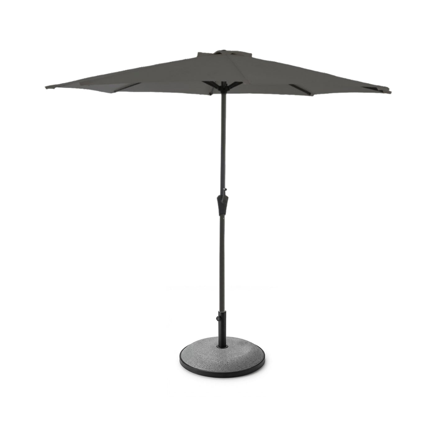 Grey LED Parasol - 2.7m Round & Grey Base with a Border