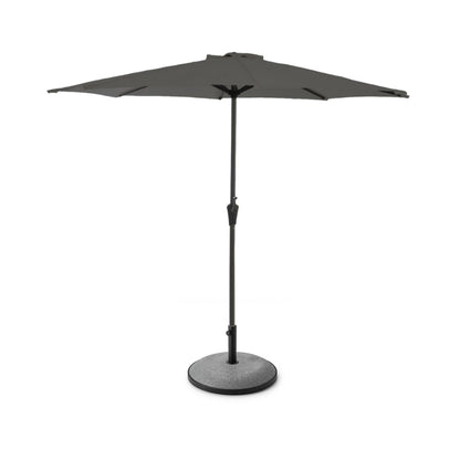 Grey LED Parasol - 2.7m Round & Grey Base with a Border