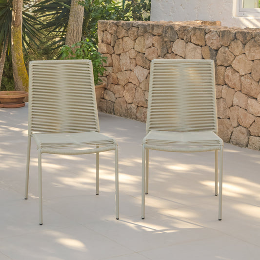 Ryder Dining Chair Set of 2 Clay Rope - Laura James