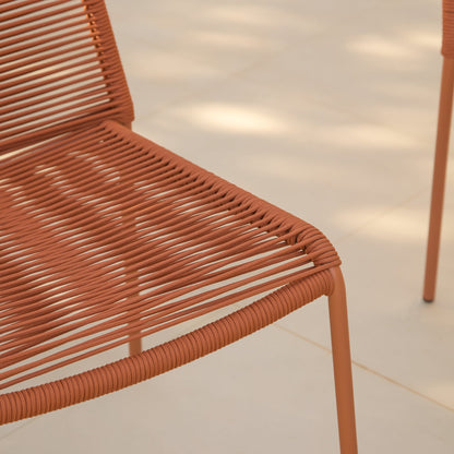 Ryder Burnt Orange Rope Garden Chairs - Set of 2 - Laura James