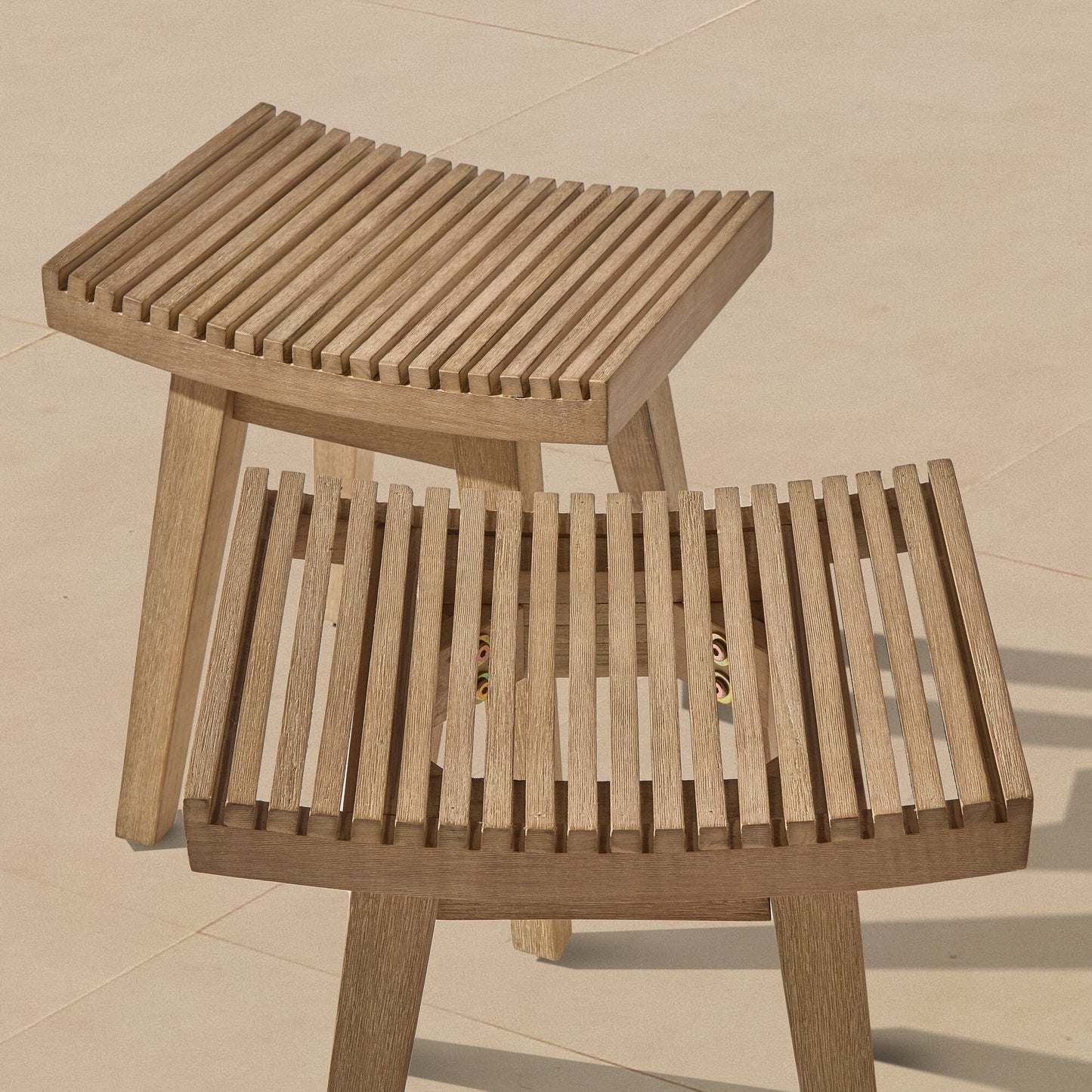 Shiro Wooden Garden Stool - 40cm