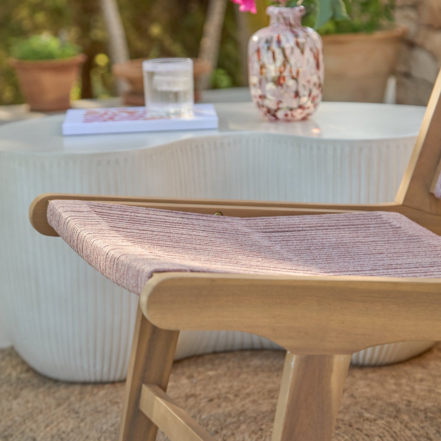 Seren Pink Rope Occasional Garden Chair - Laura James