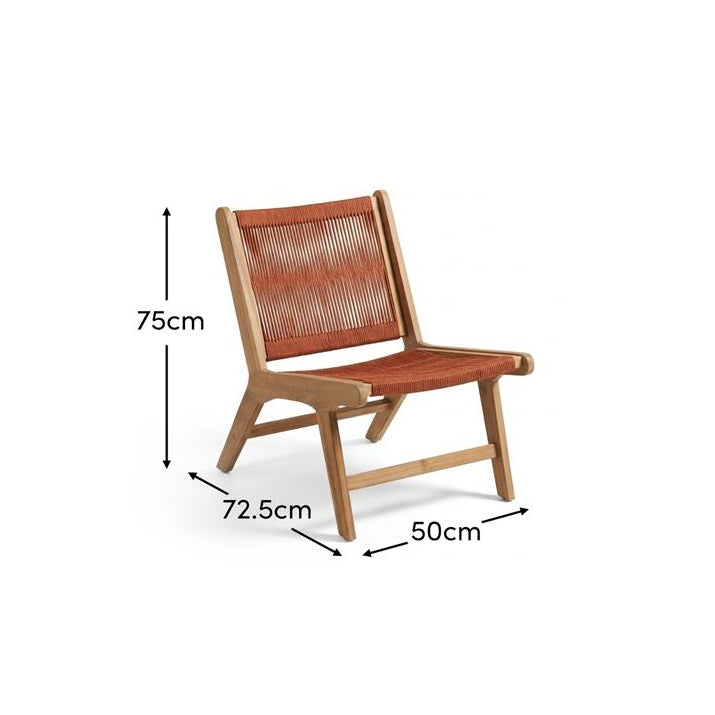 Seren Burnt Orange Rope Occasional Garden Chair - Laura James
