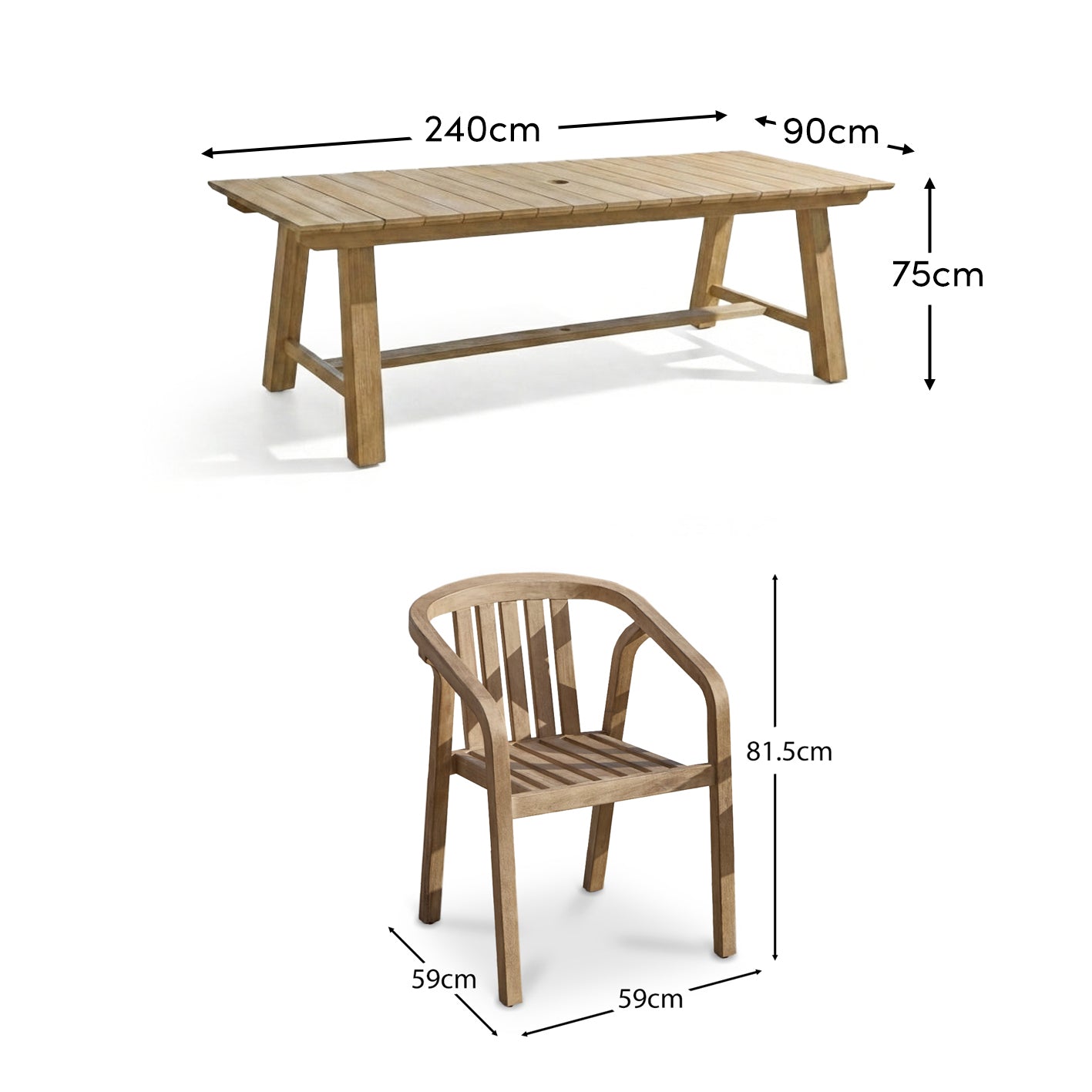 Shiro 8 Seater Garden Dining Set with Shiro Dining Chairs - Laura James