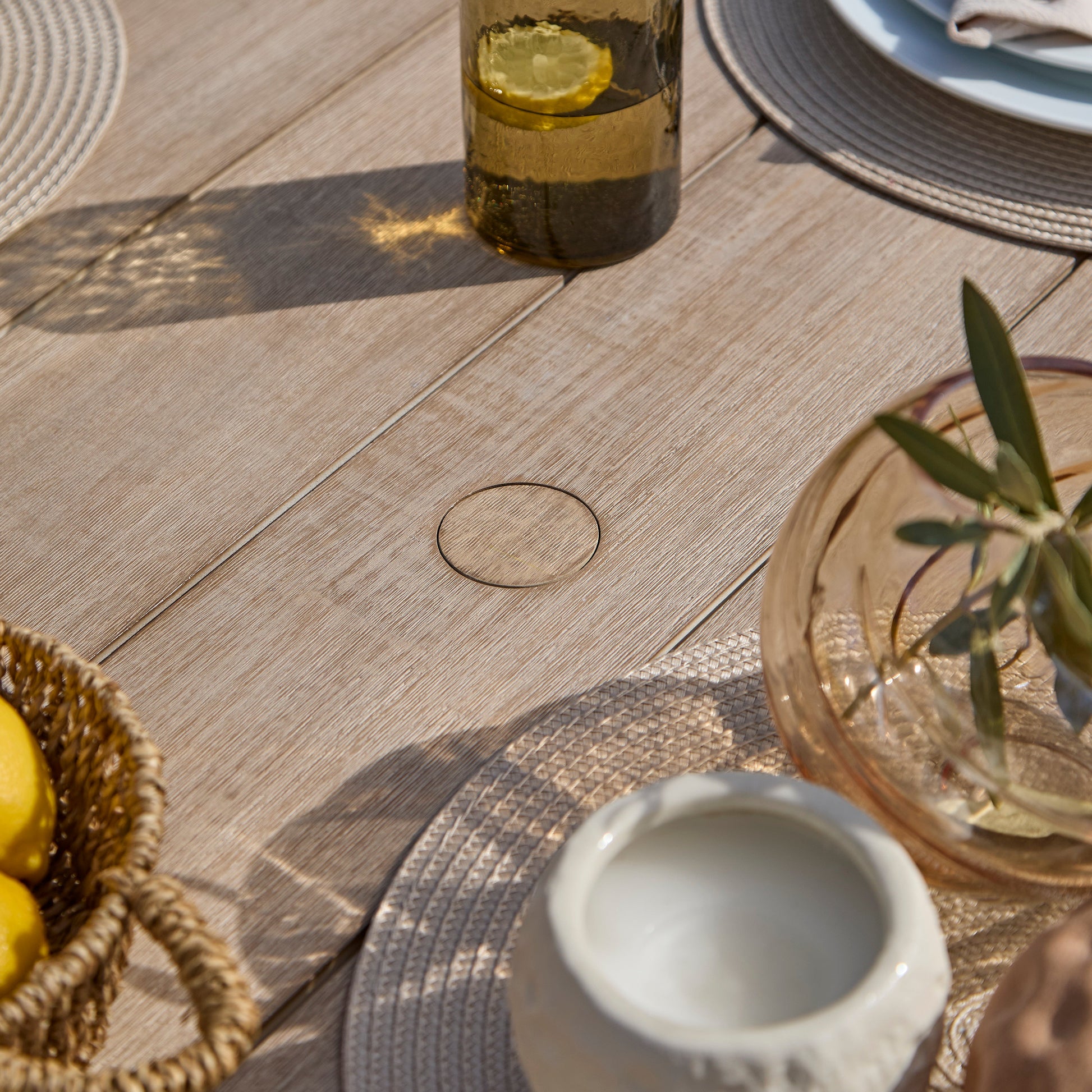 Shiro 4 Seater Round Wooden Garden Dining Set with Shiro Dining Chairs - 120cm - Laura James