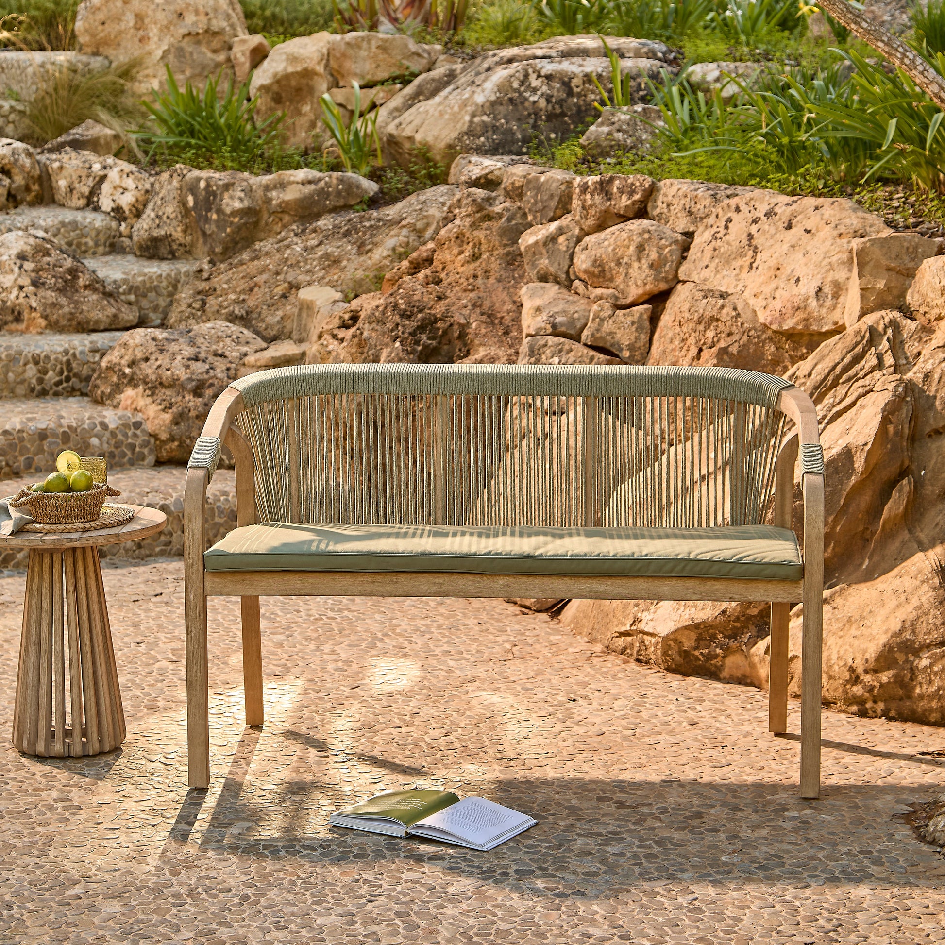 Shiro 130cm Garden Bench Cushion - Khaki - Laura James