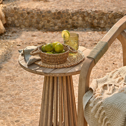 Shiro Wooden Garden Bench - Green Rope - Laura James