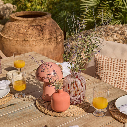 Shiro 6 Seater Wooden Garden Dining Set with 2 Shiro Benches & 2 Shiro Chairs - Pink Rope - Laura James