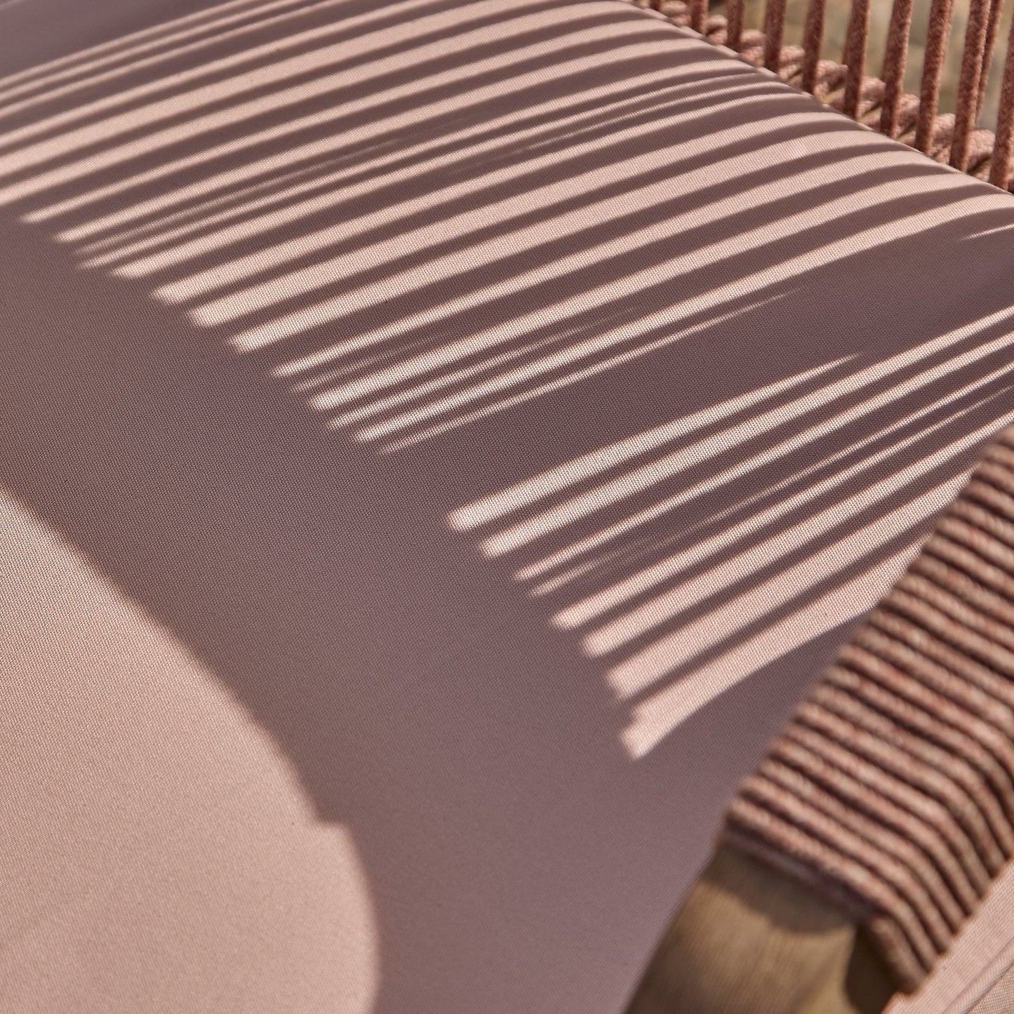 Shiro 6 Seater Wooden Garden Dining Set with Shiro Pink Rope Chairs & Bench - 180cm - Laura James
