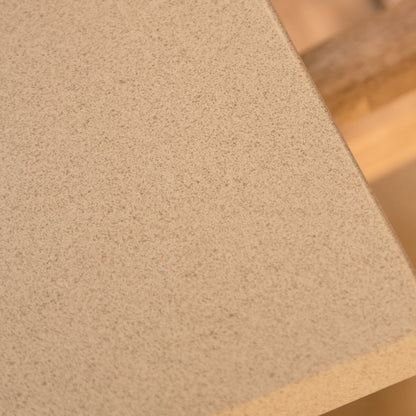 Shiro Brushed Light Acacia Garden Dining Table - Pale Grey Concrete