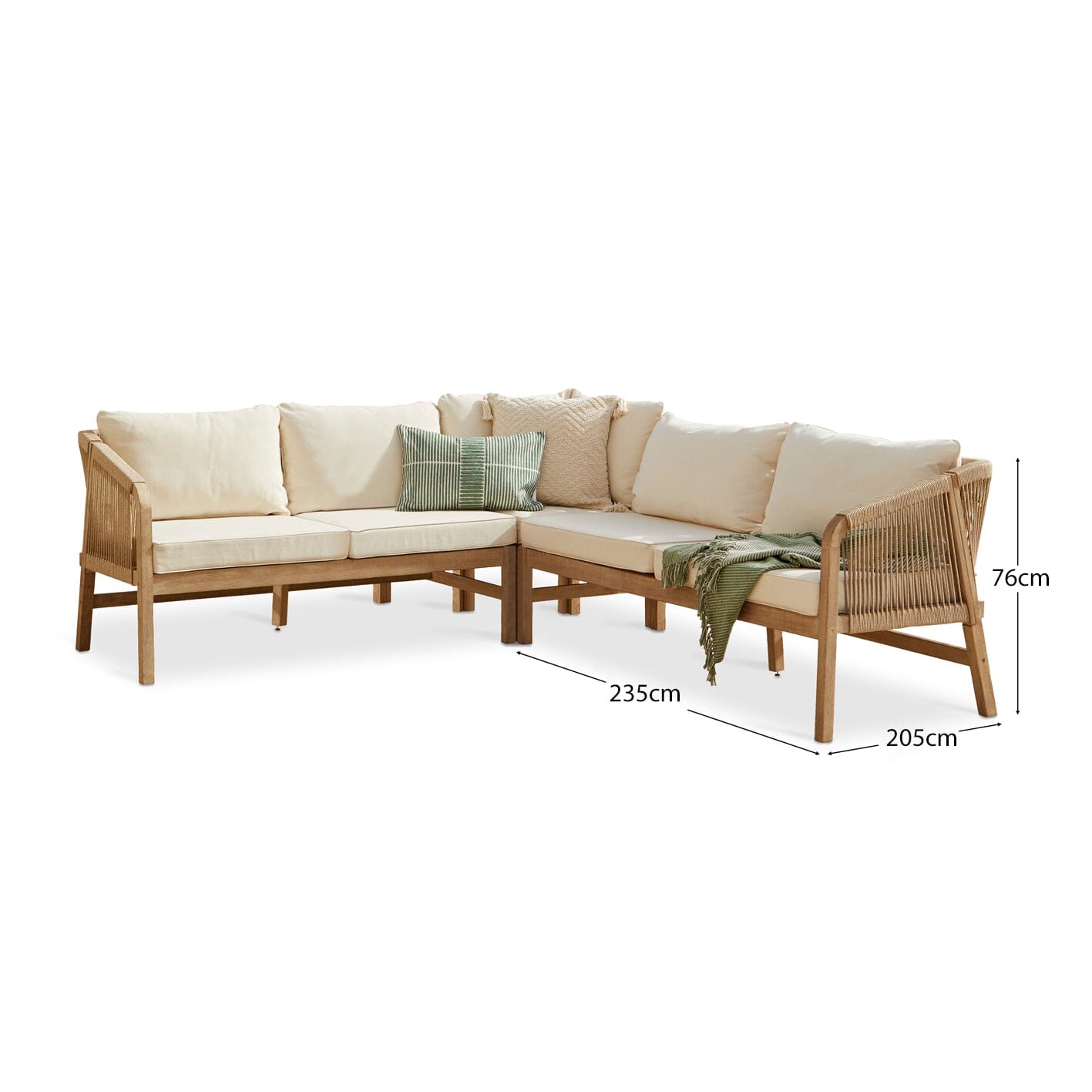 Shiro Rope Wooden Corner Sofa  - Laura James 