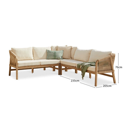 Shiro Rope Wooden Corner Sofa  - Laura James 