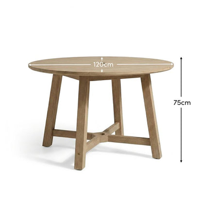 Shiro Round Garden Table - Brushed Light Acacia - Laura James