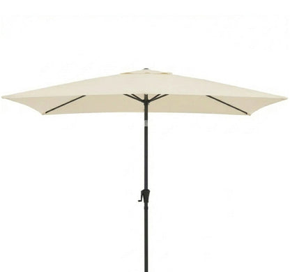 Square 2m Cream LED Parasol with 25kg Parasol Base - Black Concrete - Laura James