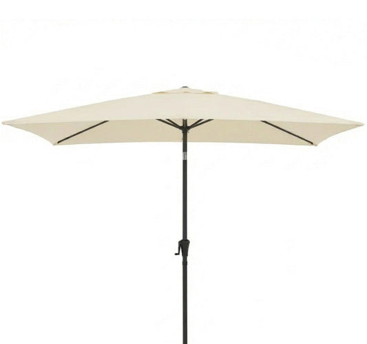 Square 2m Cream LED Parasol with 25kg Parasol Base - Black Concrete - Laura James
