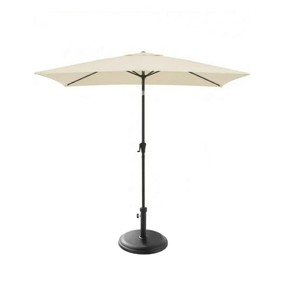 Square 2m Cream Parasol with 25kg Parasol Base - Black Concrete - Laura James