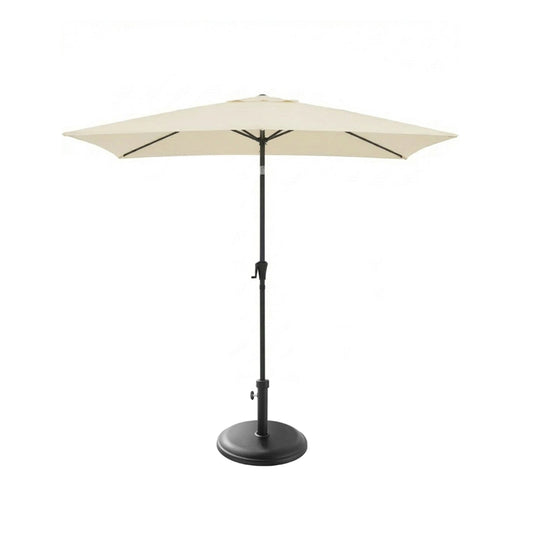 Square 2m Cream Parasol with 25kg Parasol Base - Black Concrete - Laura James