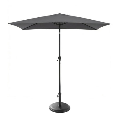 Square 2m Grey Parasol with 25kg Parasol Base - Black Concrete - Laura James