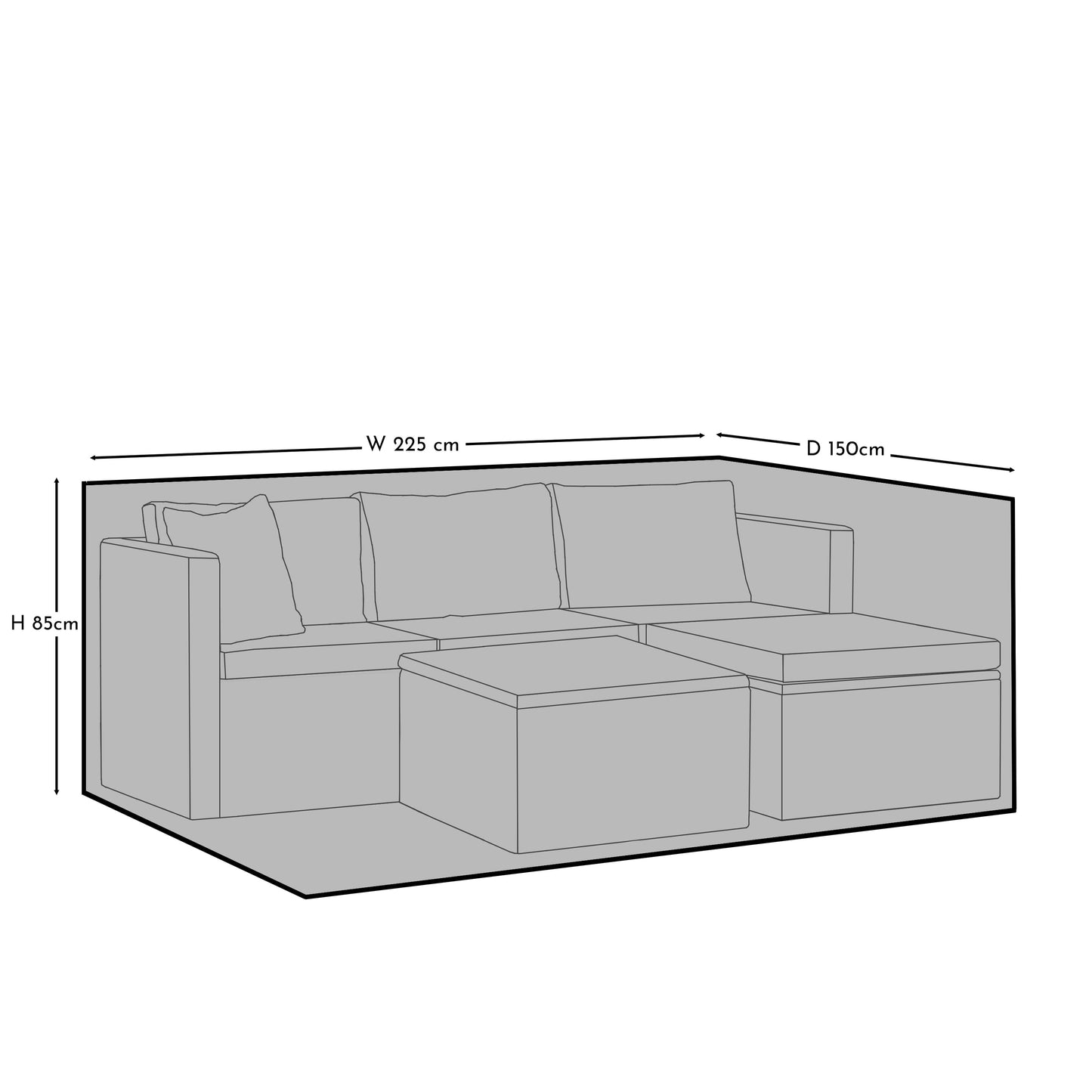 Rectangular Rain Cover 223x150x85cm