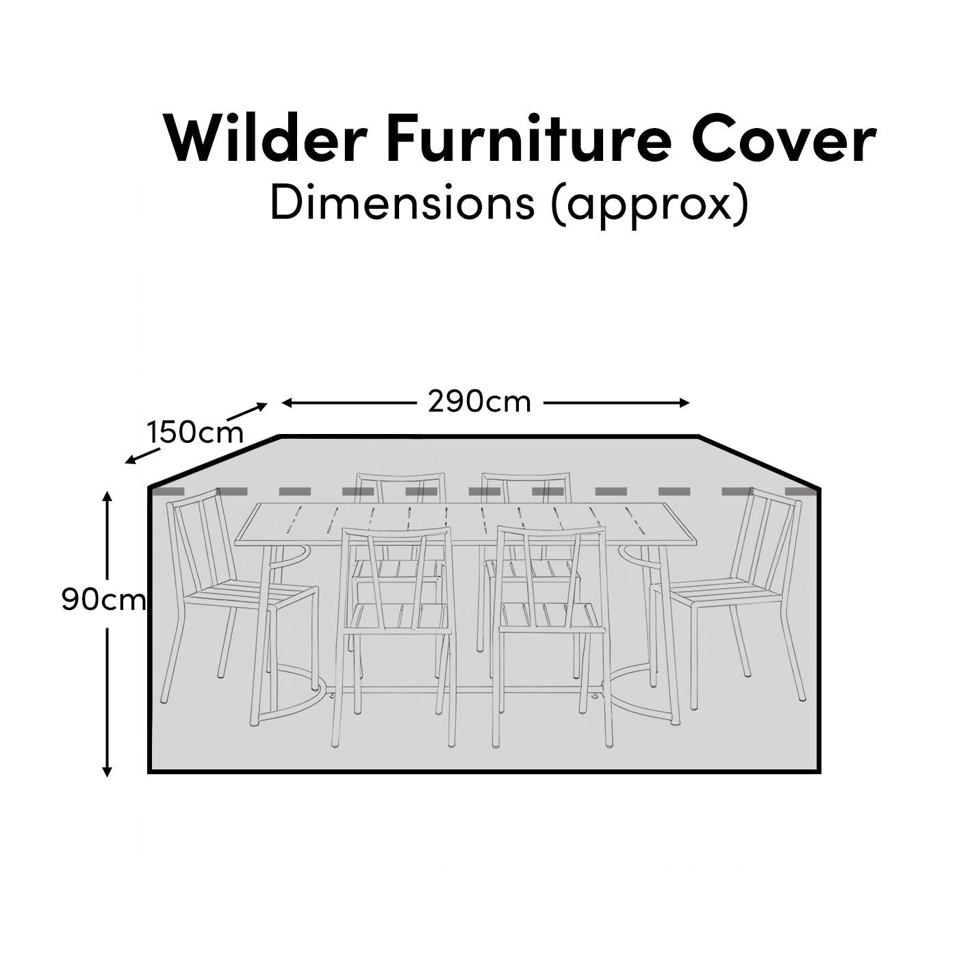Wilder Table 6-Seater Furniture Cover - 290x150x90cm - Laura James 