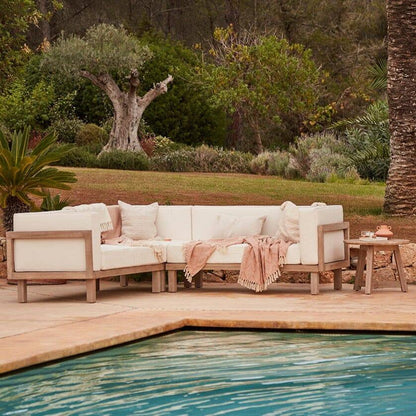 Akira 5 Seater Wooden Garden Corner Sofa - Laura James