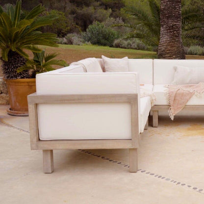 Akira 5 Seater Wooden Garden Corner Sofa - Laura James