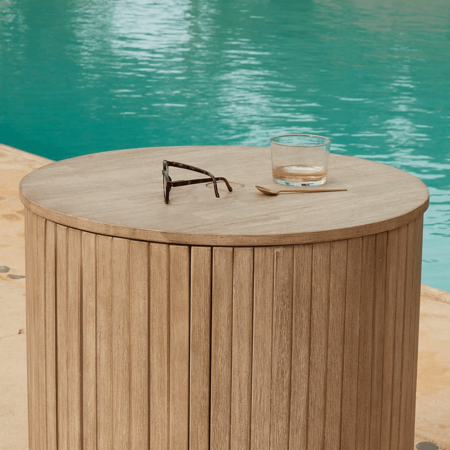 Akira Chunky Wood Table/Parasol Base - Laura James