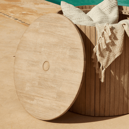 Akira Chunky Wood Table/Parasol Base - Laura James