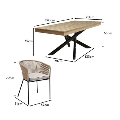 Amelia Dining Table 6 Hali Chairs Natural Garden Dining