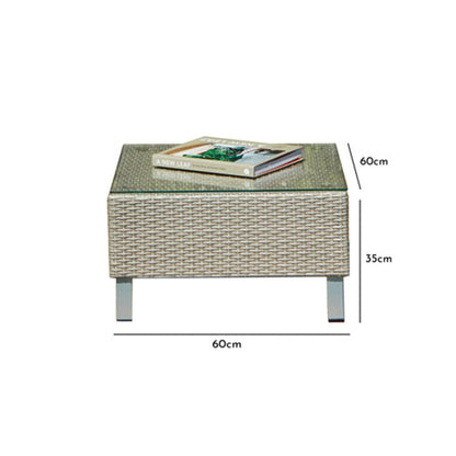 Aria Rattan Garden Coffee Table - Light Grey