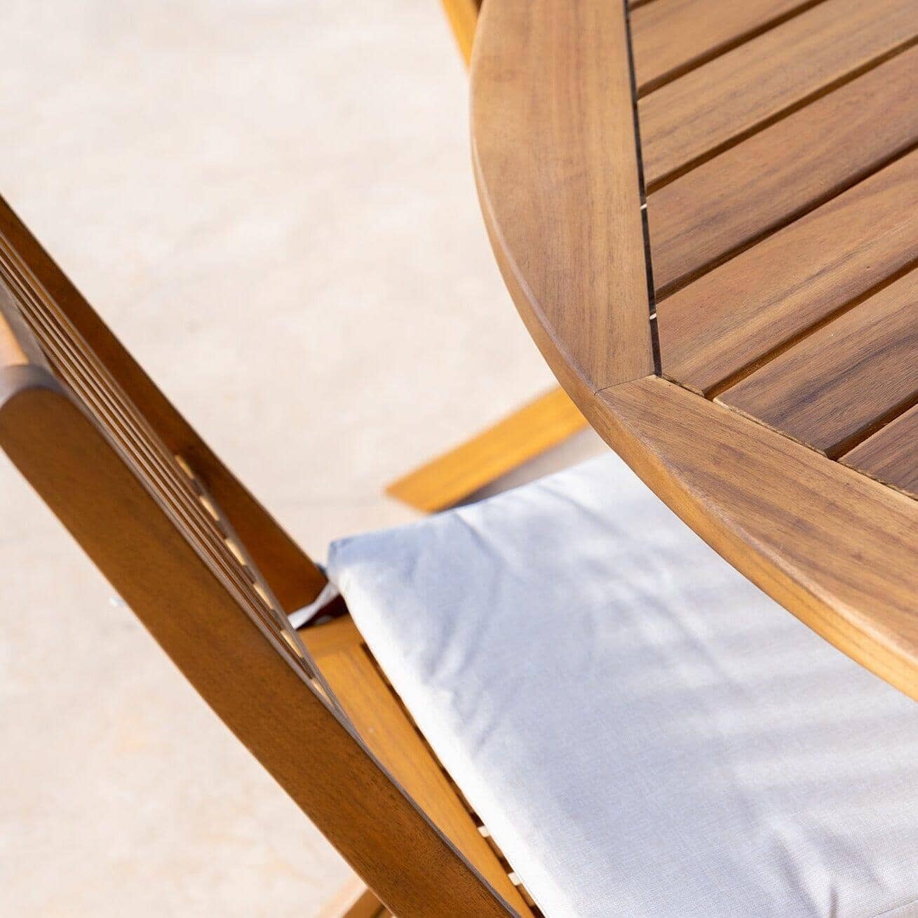 Ashby 4 Seater Round Wooden Garden Armchair Dining Set - 100cm
