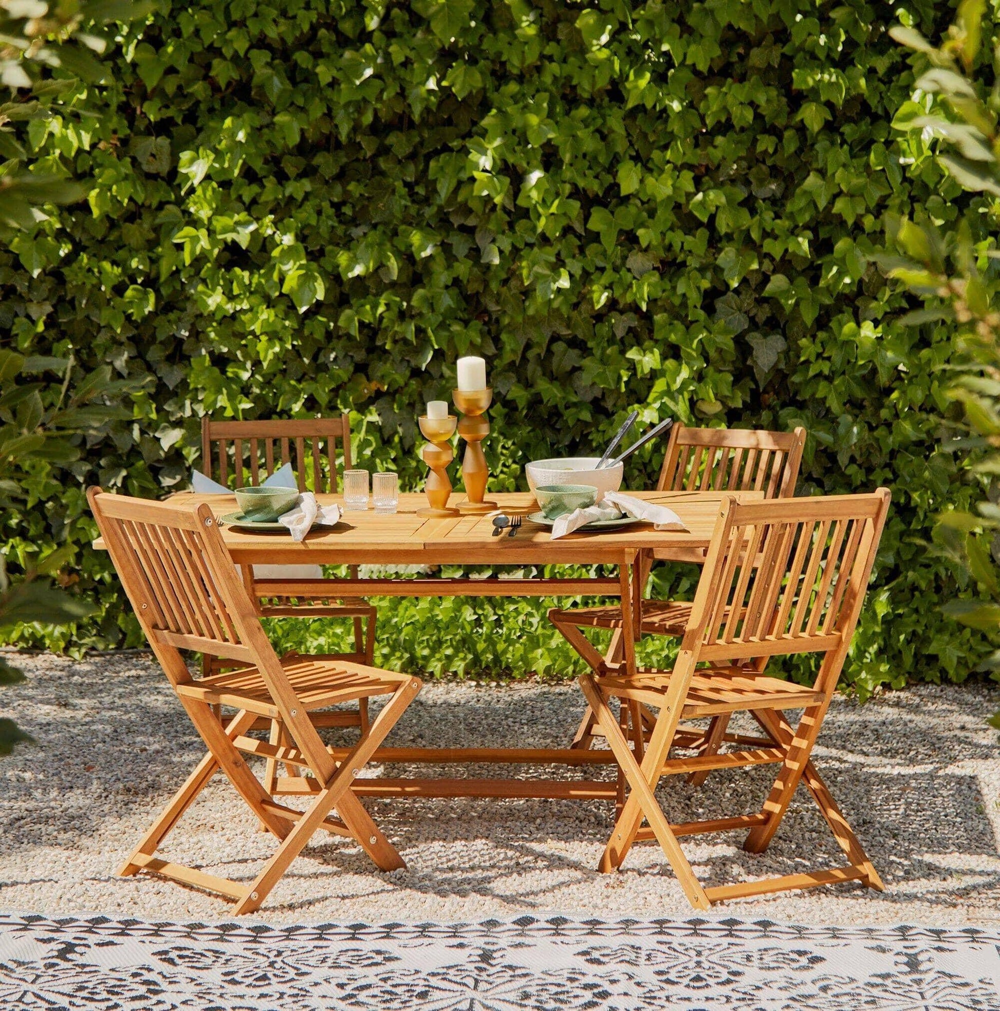 Ashby Wooden Rectangle Folding Table 120cm - Laura James