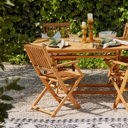Ashby 4 Seater Wooden Rectangular Garden Dining Set - 120cm
