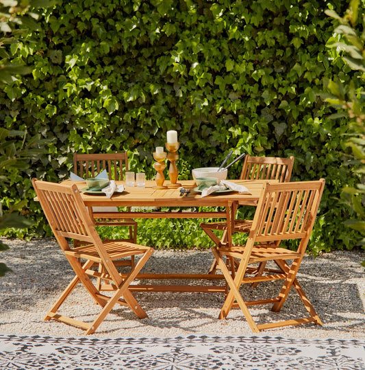 Ashby 4 Seater Wooden Rectangle Dining Set - 120cm - Laura James