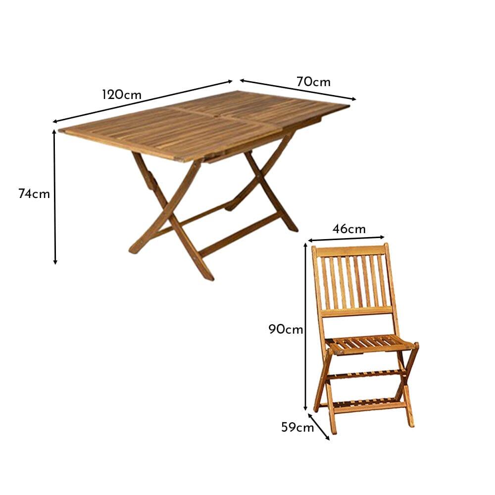 Ashby 4 Seater Wooden Rectangular Garden Dining Set - 120cm - Laura James
