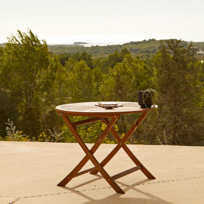 Ashby 4 Seater Wooden Round Folding Dining Table - 100cm - Laura James