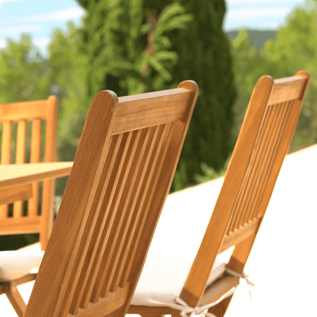 Ashby 6 Seater Wooden Garden Dining Set and Grey Parasol - 150cm - Laura James