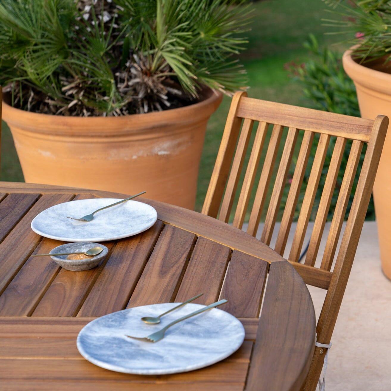 Ashby 8 Seater Wooden Round Folding Garden Dining Table - 160cm - Laura James
