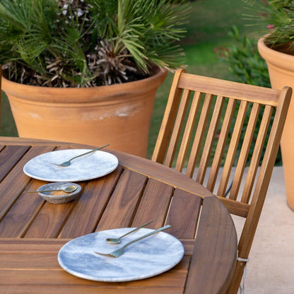 Ashby 8 Seater Wooden Round Folding Garden Dining Table - 160cm - Laura James