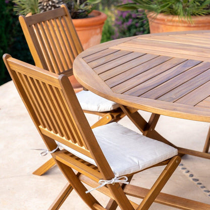 Ashby 8 Seater Wooden Round Folding Garden Dining Table - 160cm - Laura James