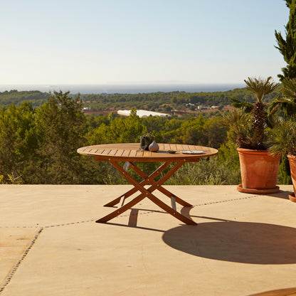Ashby 8 Seater Wooden Round Folding Dining Table - 160cm - Laura James