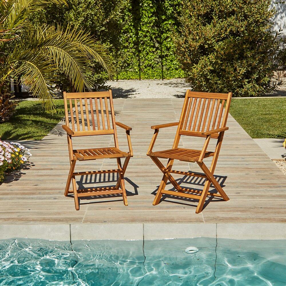 Ashby Wooden Folding armchairs - Set of 2 - Laura James