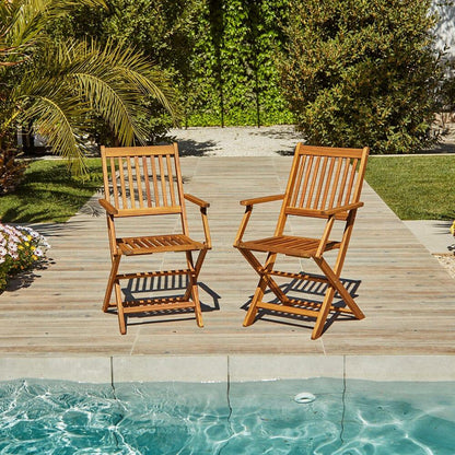 Ashby Wooden Folding armchairs - Set of 2 - Laura James