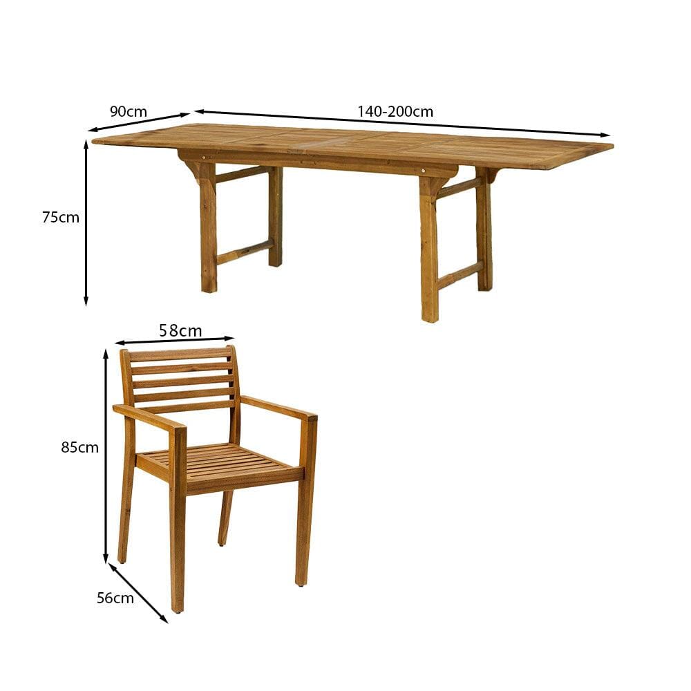 Aspen 8 Seater Wooden Extendable Garden Dining Set - Laura James
