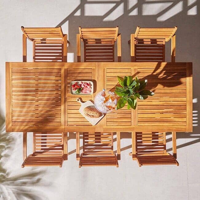 Aspen 6 Seater Wooden Extendable Garden Dining Set with Cushions - 160-240cm - Laura James